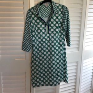 PREPPY NAVY & GREEN DRESS